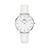 DW Daniel Wellington 經典中的獨特時尚優質皮革腕錶-白/28mm-DW00100250