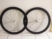 全新，50/50mm Carbon Tubular 碳纖公路車輪組，700C 板輪 (管胎框)