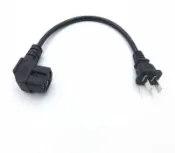 {限時特賣}. 超短兩插品字90度電源線 電腦 電飯煲 極短彎頭拐角 凹槽 品字尾電源線