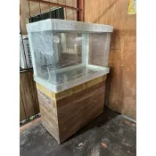 現貨「實體店面」烤漆木櫃 烤漆木架Yiding45度 超白魚缸 長90 ×寬45×高60cm 超白缸【♬♪貓的水族♪♬】