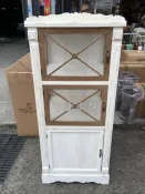 台中　☆可愛小舖家具傢飾精品☆美韓南法式古典鄉村風仿舊木製刷舊三門玻璃展示櫃店面陳列收藏品 萬用櫃收納櫃民宿批發酒櫃電視