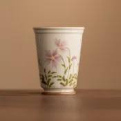 草木灰 手繪 小雛菊 聞香杯 茶杯 陶瓷 泡茶 功夫茶具 主人杯 品茗杯 茶藝 茶道 茶具組 手工製 釉下彩