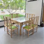 (店+)新中式國潮川湘菜館八仙火鍋桌椅岩板大理石實木餐飲飯店商用桌椅