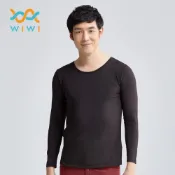 (店+)【WIWI】現貨 MIT 台灣製 溫灸刷毛圓領發熱衣經典黑 男S-3XL