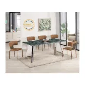 (店+)【新荷傢俱工場】26M 2938 透光石 6尺石面餐桌 綠色環保建材 5.3尺桌 鐵腳餐桌 洽談桌 會議桌 餐桌 咖啡桌