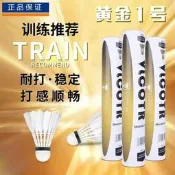 48h出貨丶耐打羽毛球勝利1號飛行穩定鵝毛鴨毛訓練比賽用球12隻裝實惠