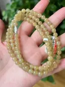 卡6新疆和田玉且末糖淺糖蜜糖108項鏈多圈手串