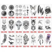 ☆潮品小舖☆ YHS85112 小清新紋身貼紙 紋身貼 老虎 大象 鯨魚 星球 捕夢網 水母 野狼 刺青貼紙 防水持久