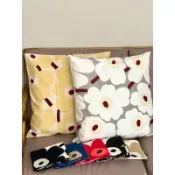 〈在途〉北歐芬蘭正版Marimekko 罌粟花朵抱枕50x50cm 40x60cm方形沙發靠墊枕套