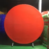 （含稅）桔紅圓桌電金腳/塑鋼摺疊桌-高腳桌-萬用桌-長型桌-拜拜用桌-轉盤另有賣場-紅色