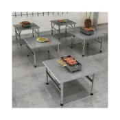 (店+)不鏽鋼 折疊桌餐桌 拜拜桌 擺攤桌 喫飯桌 寫字桌 學習桌 小方桌 餐桌 鐵桌 露營桌 戶外桌 桌子折疊 折疊桌子