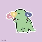 jurawrsic 恐龍生日祝福 PVC 防水貼紙 隨意貼 HBD