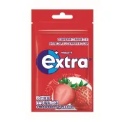 EXTRA 木糖醇沁甜草莓無糖口香糖袋裝28g
