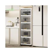 (店+)夾縫收納櫃 夾縫收納櫃 窄縫櫃 透明收納櫃 多層廚房置物架 臥室床頭櫃 夾縫櫃 櫥櫃 縫隙櫃 置物櫃 雜物櫃 層櫃 透明 雜物 臥室 廚房 浴室 洗衣機旁