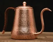 ★訂製★ 手沖咖啡 手工 純銅 紫銅 500ml 900ml  手沖壺 細口壺 細嘴壺 溫度計插孔 Kalita 宮廷壺