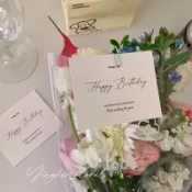 許願池~法式風格生日快樂封口貼紙 不乾膠貼紙 禮盒禮物包裝紙 鮮花蛋糕花束用 英文祝福語封口貼標籤鐵信封裝飾貼