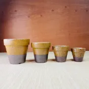 Rainxpluie 知雨若泥 多肉組盆小花盆•小豆盆•台灣出貨•園藝造景•桌面植栽•咖啡色繽紛點點俄羅斯娃娃小盆栽