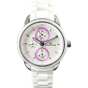 大高雄鐘錶城 Max Max MAS7003S-2 時尚三眼中性黑陶瓷腕錶/白面 37mm｜樂天領券現折★全館特惠中★指定刷卡回饋10%