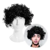 【六分埔禮品】爆炸頭假髮-黑色(生日派對佈置角色扮演尾牙春酒小丑裝扮麥克風頭假髮頭髮髮飾)