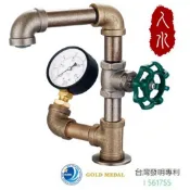 【人水 良品衛浴】工業風積木立栓(綠)壓力表《台灣KIDE國際發明金牌獎》34-140