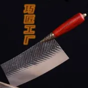 龍泉家用輕便菜刀 切片刀 條紅木手工鋒利易磨不粘刀 超薄鍛打不生銹【行運賣場】