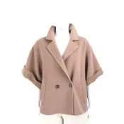 Max Mara-WEEKEND PERA 駝色五分袖雙釦純羊毛短版大衣 外套