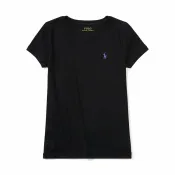 美國百分百【Ralph Lauren】圓領 T恤 RL 短袖 T-shirt Polo 素面 小馬 黑色 女 I397