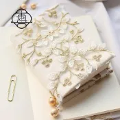 可開票⚡禮物 金枝玉葉。立體刺繡 手工布書衣 手賬本A5A6手帳封套筆免運中💙