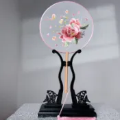 💘奇物小店💖牡丹中國風蘇州舞蹈專用圓扇子雙面刺繡古風蘇繡漢服旗袍古裝團扇
