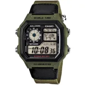 【CASIO 卡西歐】世界地圖10年電力電子錶 情人節 送禮(AE-1200WHB-3B)