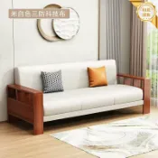 和風選集 【新中式輕奢】沙發 實木扶手沙發 貓抓皮沙發 客廳沙發 摺疊沙發 懶人沙發 現代簡約 耐磨防刮 高密度泡棉 小戶型適用