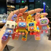 【新款】卡通可愛立體機器人吊飾 娃娃機鑰匙扣批發 女生包包鑰匙圈 機車矽膠鑰匙鏈 時尚背包掛飾 情侶公仔禮物
