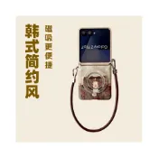(店+)【限時免運】 燙金招財背影貓適用三星ZFlip7手機殼折疊屏ZFlip6磁吸5支架4掛繩
