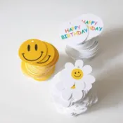 【派對包裝】韓式笑臉吊牌 - 吊卡、吊牌、包裝裝飾、生日禮、生日快樂、分享禮、派對用品、diy 禮物装飾