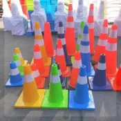 🌈2個裝🌈三角錐 反光路錐 雪糕筒 禁止停車交通警示錐 道路施工路障 停車樁 隔離墩 PVC優質塑料