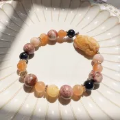 慢慢變好的日子 貔貅手鍊 髮晶 珊瑚玉 黃兔毛 島嶼海藍寶