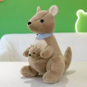 快樂一購 大洋洲的袋鼠公仔可愛母子毛絨玩具玩偶抱枕布娃娃兒童生日禮物女（45cm以上的商品麻煩客人選擇宅配哦，謝謝）