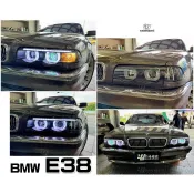 超級團隊S.T.G BMW E38 95 96 97 98 99 00 雙U 黑框 微笑版 3D 光圈 R8 魚眼 大燈