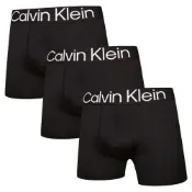 Calvin Klein Bold 男內褲 超細纖維中長版合身四角褲/CK內褲-黑色 三入組