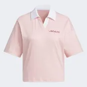  【adidas 愛迪達】Ver Ss Polo 女 Polo衫 運動上衣 休閒短袖 粉紅 亞版 涼感(JZ1584)