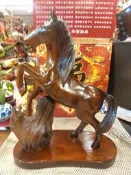大瑞古玩~老日本製原木雕躍馬老戰馬奔馳大駿馬/適合公司居家擺飾/早期收藏品大型木雕戰馬/值得收藏居家裝飾