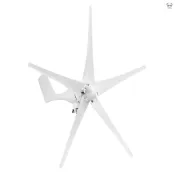 小型風力發電機帶控制器 清潔能源 S型-12v 5葉 最大1200W（白色）