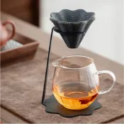 無孔茶漏 微型陶瓷茶漏 網紅無孔茶漏 花瓣造型創意微孔陶瓷茶水分離器 小青柑泡茶茶濾 長輩禮品 茶室必備 泡茶必備