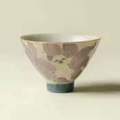 全球選品1館 生活百貨 焦糖堆繪斗笠杯陶瓷家用品茗杯功夫茶具寬口普洱喝茶杯九尾狐
