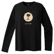 ├登山樂┤日本 mont-bell Wic. L/S T Monta Bear Face女款長袖排T 黑 # 1114795BK