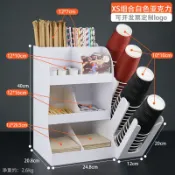 設彩品牌旗艦店 紙杯架分杯架 白色咖啡奶茶店紙杯架多功能取分杯架吧台紙巾吸管盒壓克力收納架『XY35511』
