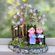 【但願人長久】手作天然水晶樹 薰衣草玉髓 結婚紀念/孝親禮物