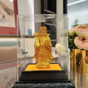 🌟臺灣熱賣🌟轉運財神爺金色四元寶財神禮盒裝家居招財裝飾4S店金店活動禮品 關聖帝君 中壇元帥 武財神 招財 招財擺飾
