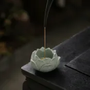 全球選品1館 生活百貨 青砂石蓮花線香插座創意小香爐家用室內香器線香香託茶桌檀香薰爐