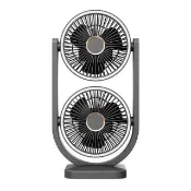 【Quality 聚家】多功能電風扇 循環扇 桌面風扇 雙渦輪風扇 電扇 雙面出風/靜音送風/多檔可調/帶燈條